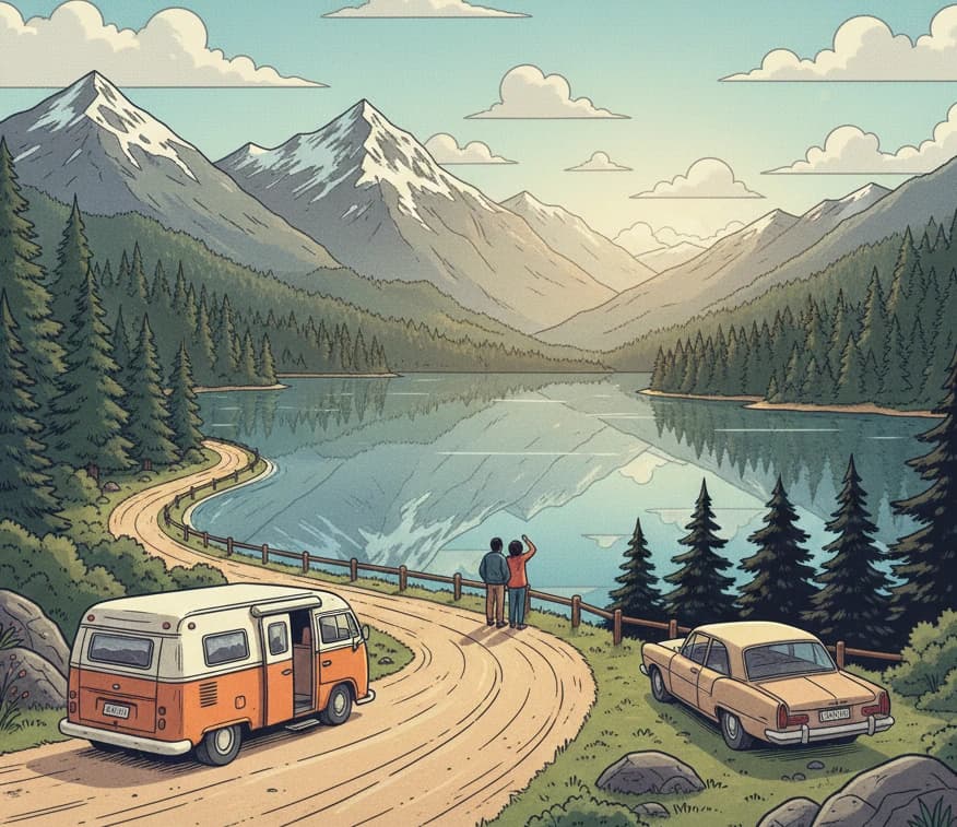 Lago Meliquina al atardecer