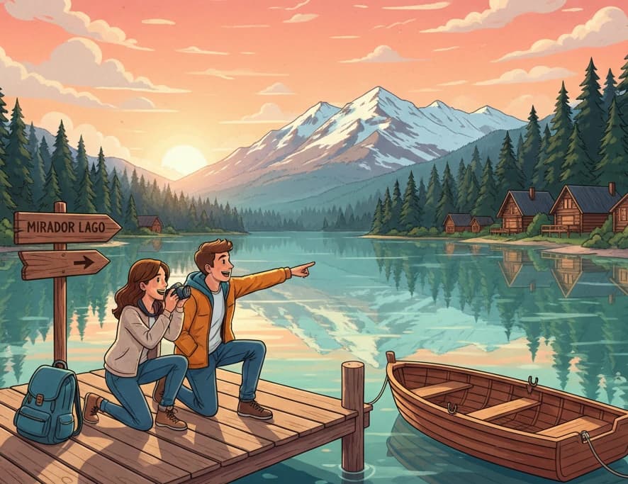 Vista panorámica de Villa Lago Meliquina